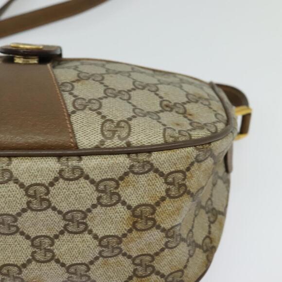 GUCCI GG Supreme Web Sherry Line Bag Pvc Brown Gold 89 02 032 - Picture 11 of 16